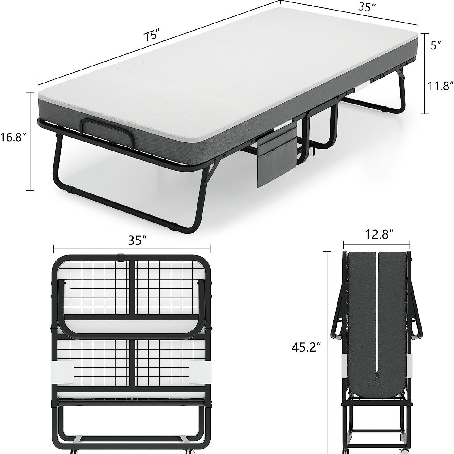 Home Office Amazon - Składane łóżko Amazon do biura, domu,