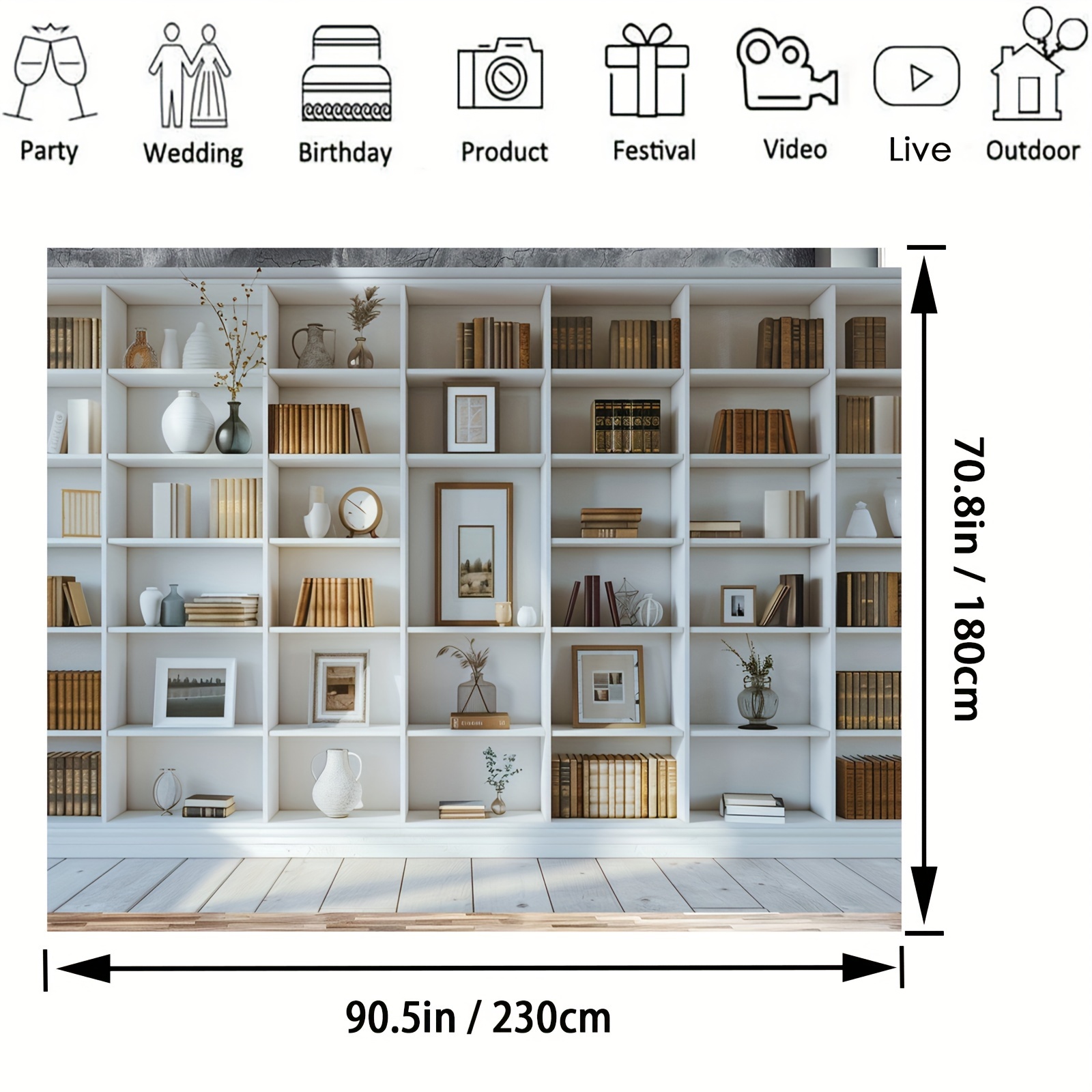 1 szt. Białe tło półki na ksią – Home Office Background For Zoom recenzja i cena
